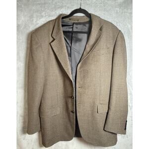 Joseph Abboud 52L Lambswool Cashmere Houndstooth Sport Coat Blazer